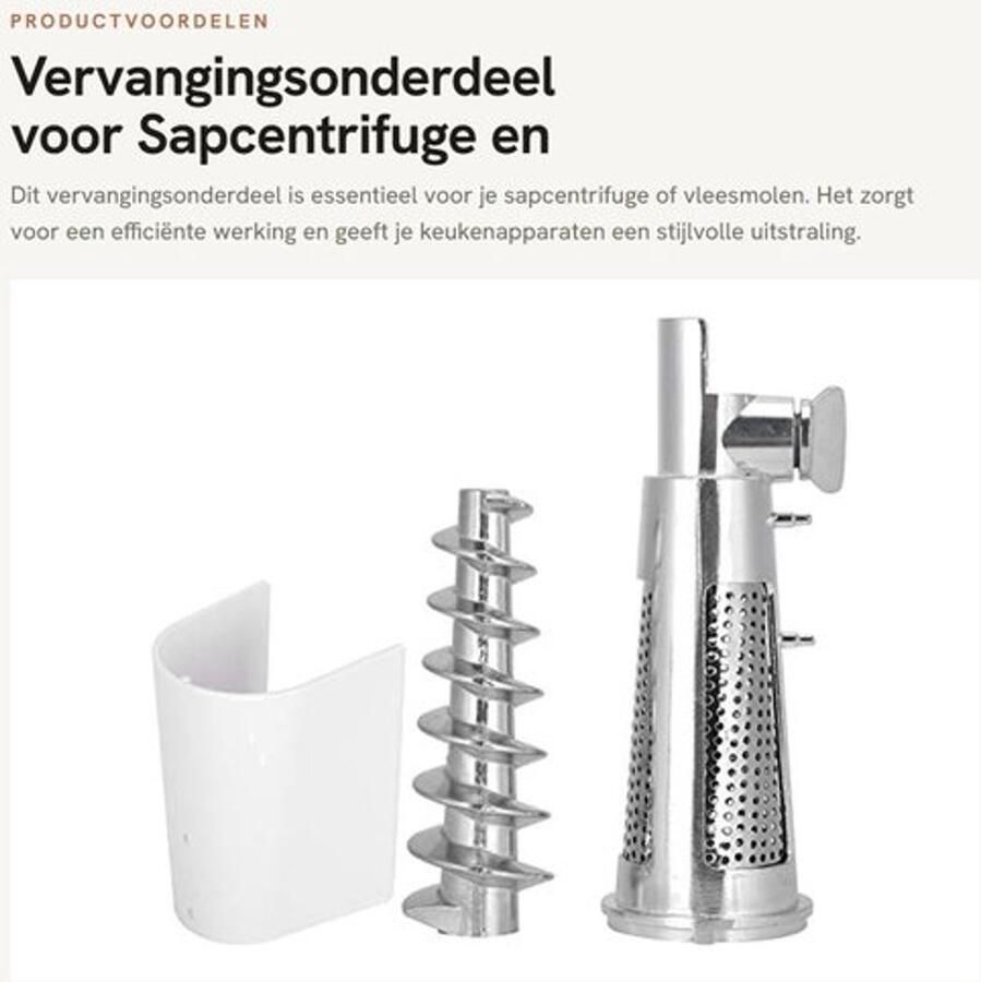 Sapcentrifuge Accessoire Elegant Vleesmolenonderdeel Tomatenpersbevestiging Hoogwaardige Aluminiumlegering Slijtvaste Ontwerp Comfortabele Oplossing Vleesmolen