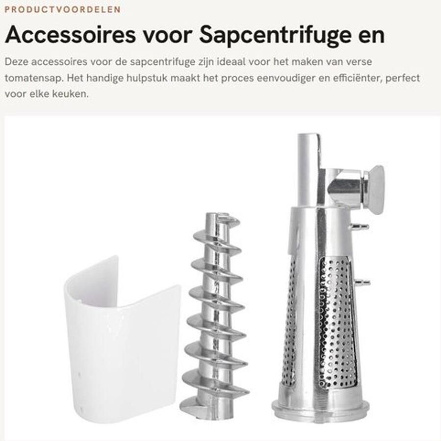 Sapcentrifuge Accessoires Hulpstuk Vleesmolen Filtermof Toebehoren Mixerhulpstuk