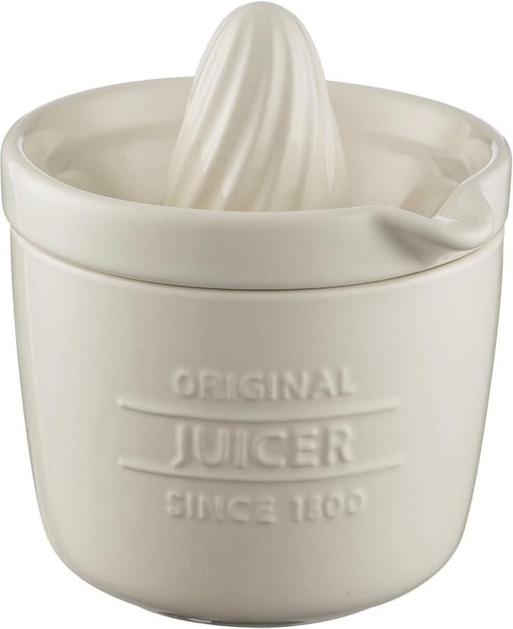 Sapcentrifuge en bewaarder Citruspers Verse sapjes maken Met maatschaal 13x13x15.5 cm Gebroken wit