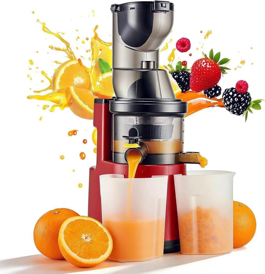 Sapcentrifuge Fruitpers Gezond sap maken Langzaam persen Enkele vijzel Zilver