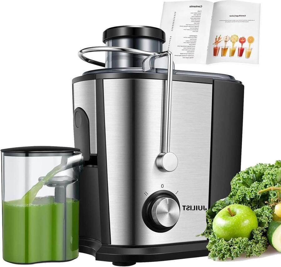Sapcentrifuge Fruittester Juicer Gezond leven Brede invoertrechter 65 mm Zilver