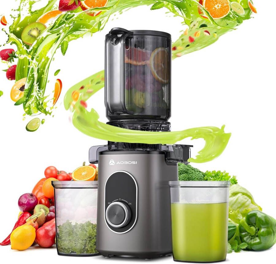 Sapcentrifuge Koud Pers Masticating Juicer met Grote Drinkopening Efficiënte Slow Juice Extractor voor Fruit en Groenten Eenvoudig schoon te maken