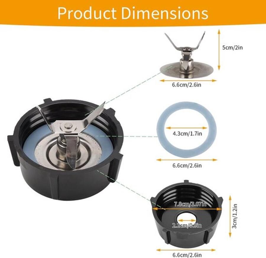 Sapcentrifuge Messen Roestvrij Staal Vervangende Messen Reserveonderdelen Blender Basis Afdichtring Herbruikbaar en Eenvoudig te Reinigen - Foto 2