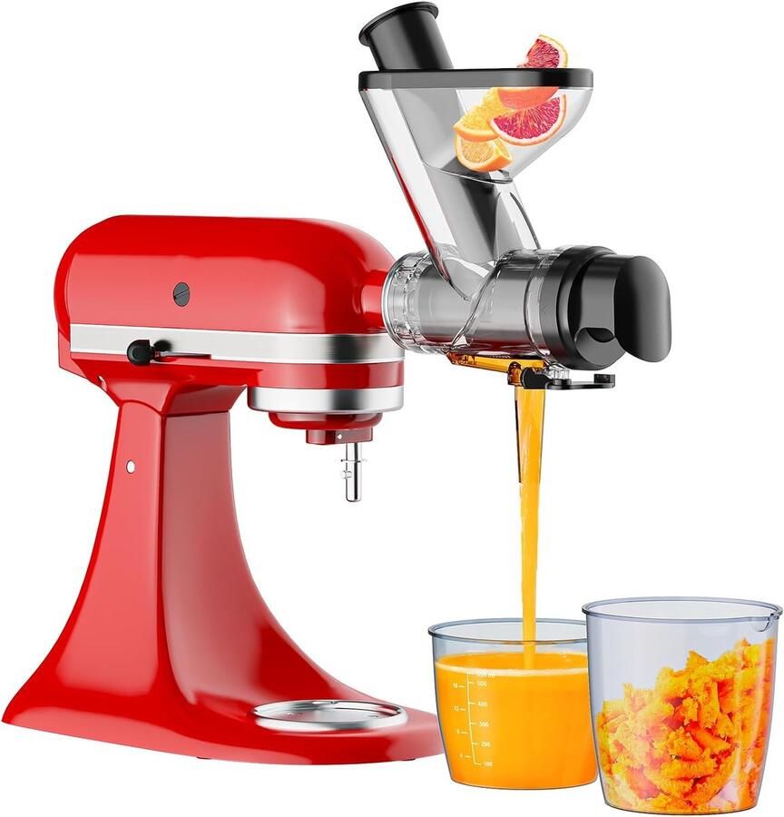 Sapcentrifuge-opzetstuk voor KitchenAid Mixer Slow Juicer opzetstuk voor Kitchen Aid koude pers sapcentrifuge machine met Dual Mouth Feed Chute voor KitchenAid accessoires