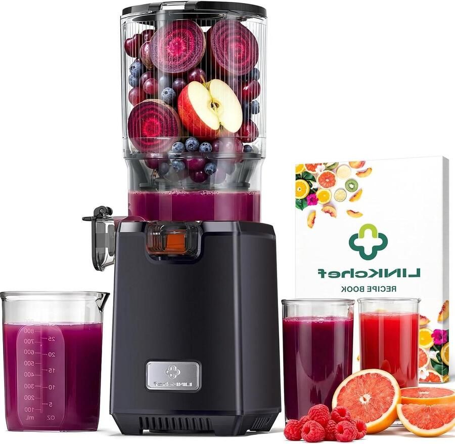 Sapmachine Enkele Vijzel Slowjuicer Gezond Sap Maken Extra Brede Vulopening 18 Liter Grafietgrijs