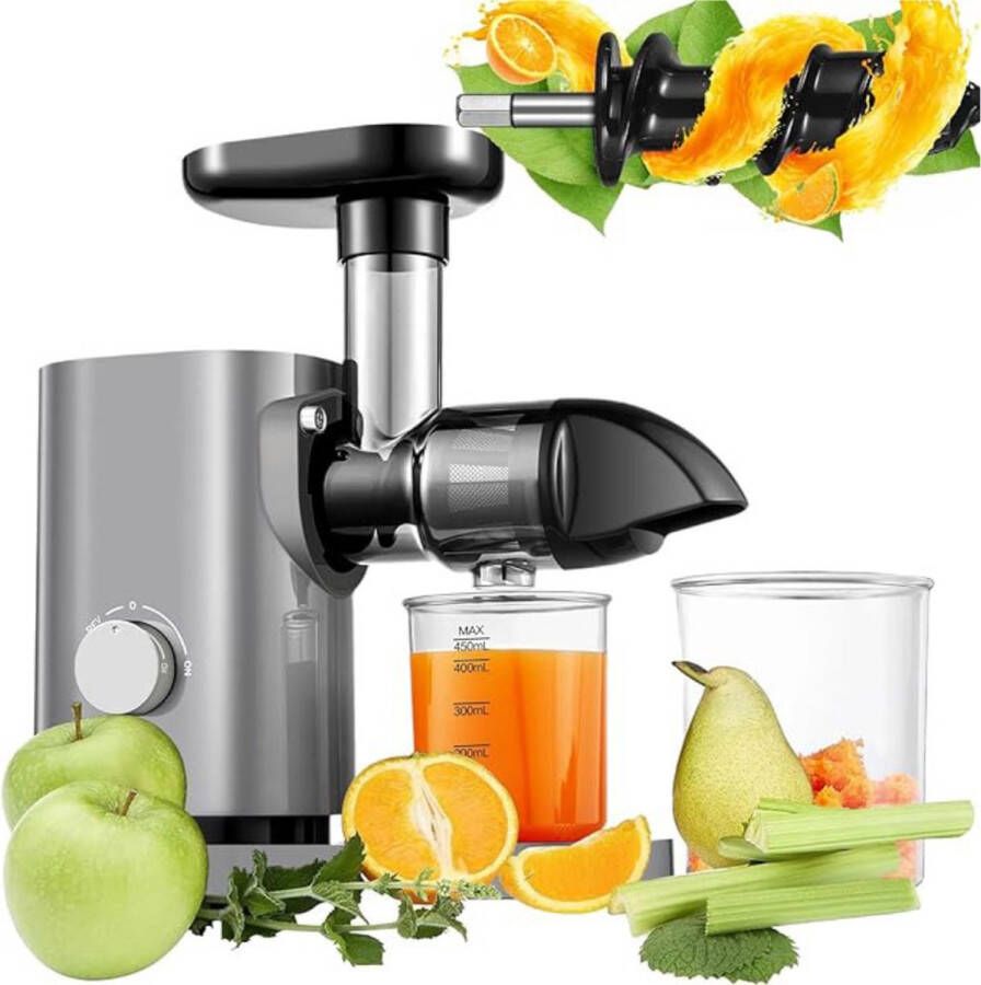 Sapcentrifuge Slowjuicer Sapcentrifuges groenten en fruit Grijs