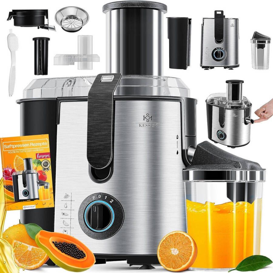 Sapcentrifuge voor Fruit en Groenten 1100W Grote Invoervulopening 3 Snelheden