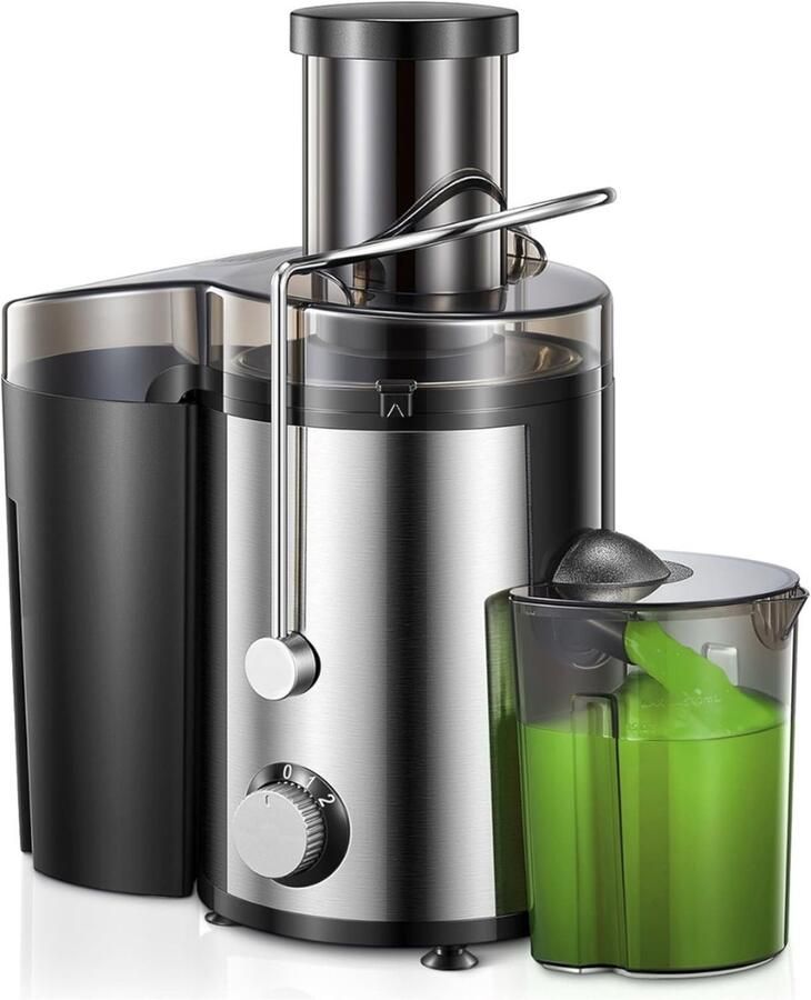 Sapcentrifuge Voor Groenten & Fruit Krachtige Juicer – Sapmaker Met 2 Snelheden Voor Hard En Zacht Fruit – Sapmachine Met Brede Vulopening En RVS Filter Premium Keukengerei Voor Vers Sap In Seconden