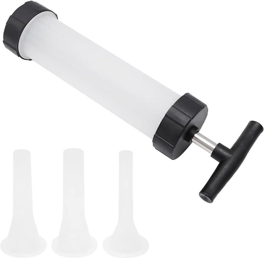 Sausage Stuffer Maker Kleine Sausage Filler Snelle Sausage Maker Handmatige Sausage Machine met 3 Sausage Funnels Vlees Vulmachine voor Huishoudelijk Gebruik en Familie