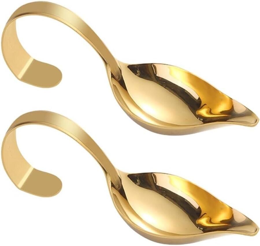 Sauslepels Set Gietlepels Keuken Elegant Serveren Geïntegreerde Schenktuit 15 cm Lengte Goudkleurig