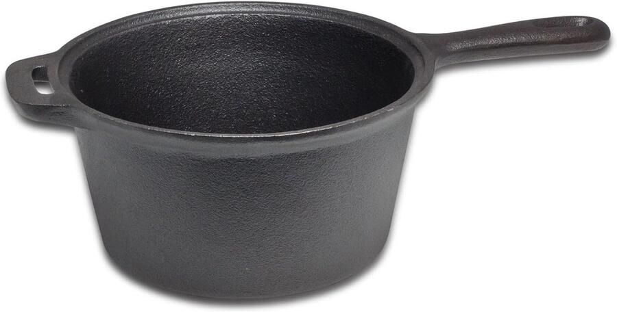 Sauspan Gietijzer Steelpan Koken Kleine Porties Bereiden Gelijkmatige Warmte 24 kg Zwart