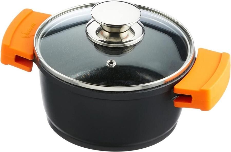 Sauspan Kookpan Steelpan Gezond Koken Titanium Antiaanbaklaag 16 cm Zwart