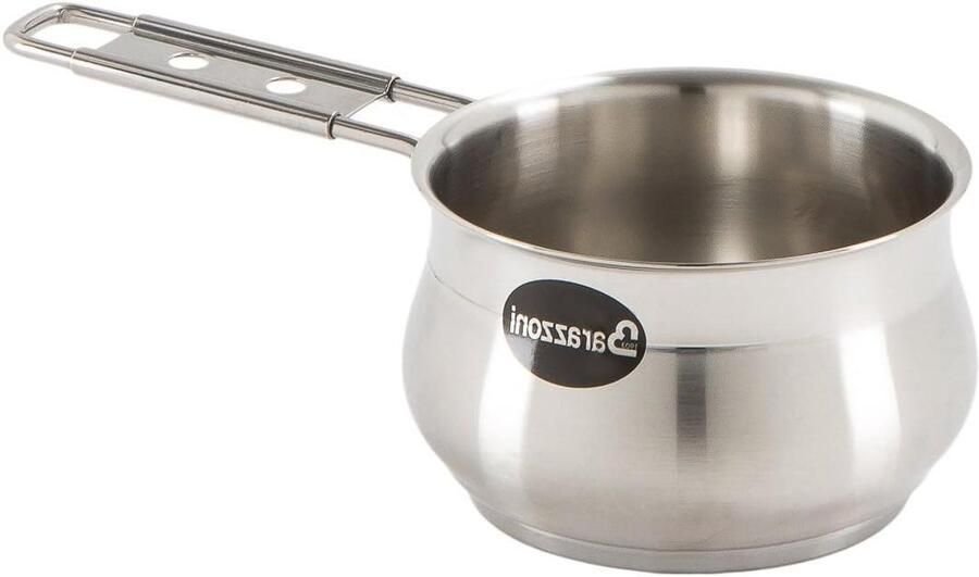 Sauspan Kookpan Steelpan Koken en Verwarmen 3-laags Tripelbodem 12 cm Zilver