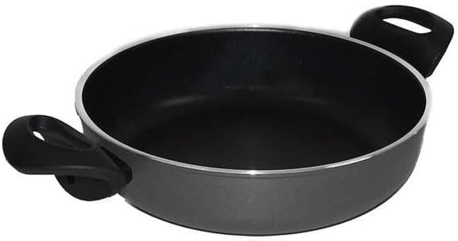 Sauspan met 2 handgrepen Koekenpan Aluminium Koken op inductie 3-laags antiaanbaklaag 28 cm Zwart