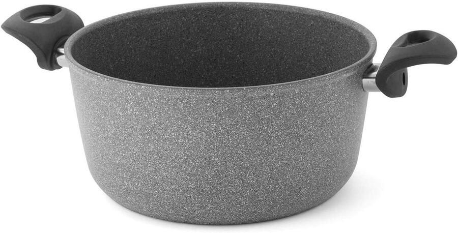 Sauspan met Handgrepen Kookpan Steelpan Koken en Verwarmen Eco Anti-aanbaklaag 16 cm Zwart