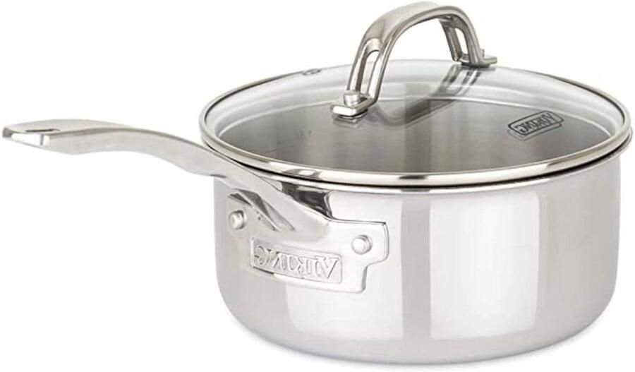 Sauspan Roestvrij Staal Kookpot Snel Koken 3-laags Aluminium Kern 1.5 Kwarts Zilver