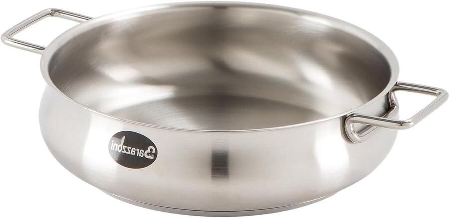 Sauspan Staal Kookpan Steelpan Koken op Inductie Gebogen Vorm 26 cm Staal