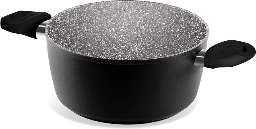 Kookpan met Handvatten Steelpan Koken op Inductie Versterkte Minerale Coating 20 cm Zwart