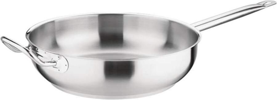 Sauté Pan Braadpan Koekenpan Professioneel Koken Roestvrij Staal 5.1L Capaciteit Zilver