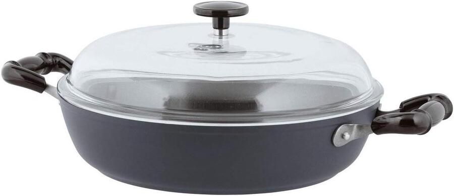 Sauteerpan Aluminium Koekenpan Koken en Bakken Duurzaam Materiaal 24 cm Grijs