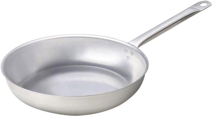 Sauteerpan Aluminium Koekenpan Professioneel Koken Gegoten Aluminium Bodem 30 cm Zilver