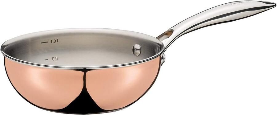 Sauteerpan Koekenpan Koopjes Aanbraden en braden 5-laags materiaal 20 cm Zilverkleurig