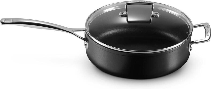 Sauteerpan met Deksel Koekenpan Aluminium Snel Koken Sterke Anti-aanbaklaag 26 cm Zwart