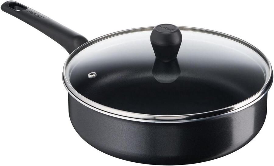 Sauteerpan met deksel Koekenpan Dagelijks koken Antiaanbaklaag 24 cm Grijs