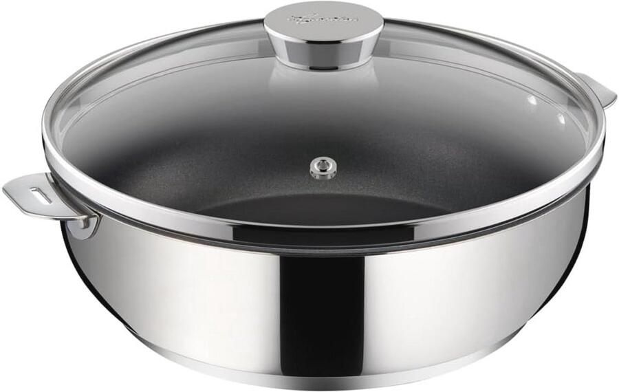 Sautépan met deksel 28 cm – Roestvrijstalen stoofpan met antiaanbaklaag