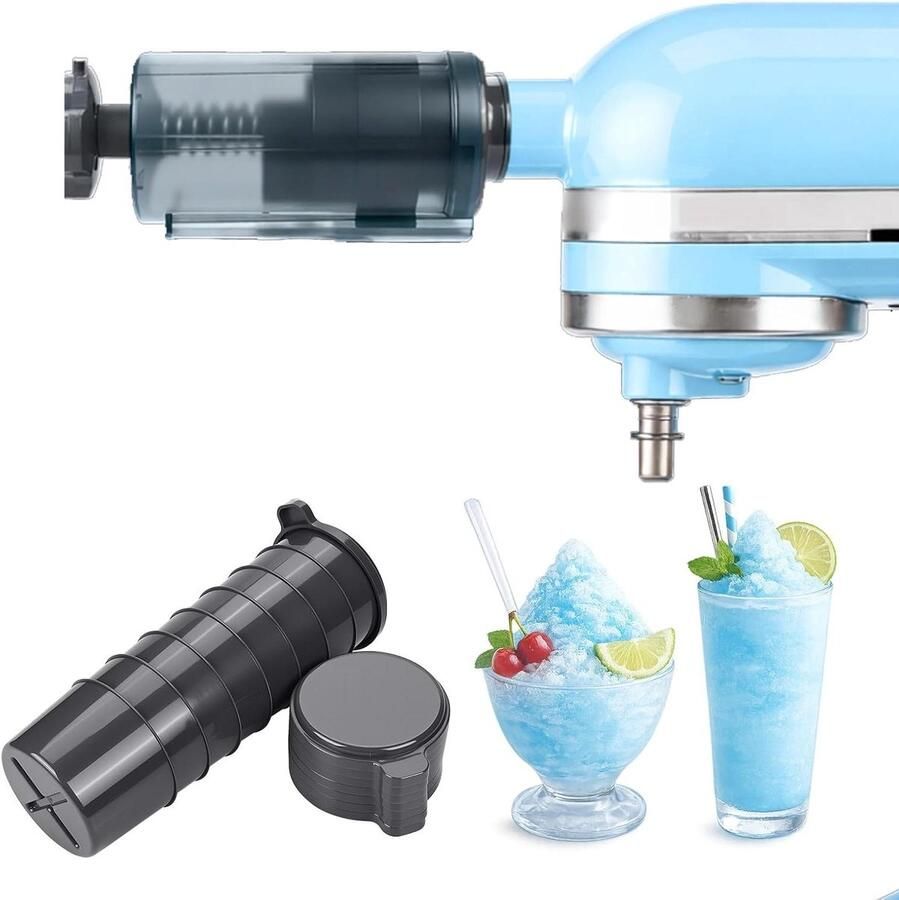 Schaafijs Opzetstuk IJsmachine Accessoire Desserts Maken Instelbare Schaaf 8 IJsvormen Grijs
