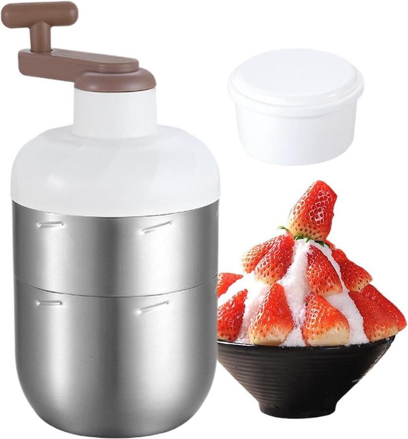 Schaafijsmachine Handmatig IJsmachine Sneeuw Zelf IJs Maken Roestvrijstalen Snijder 26 x 13 x 13 cm Zilver