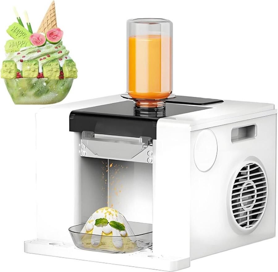 Schaafijsmachine IJsmaker Sneeuwvlokken Commercieel Thuisgebruik Touchscreen Automatische Reiniging 60 kg per dag Wit