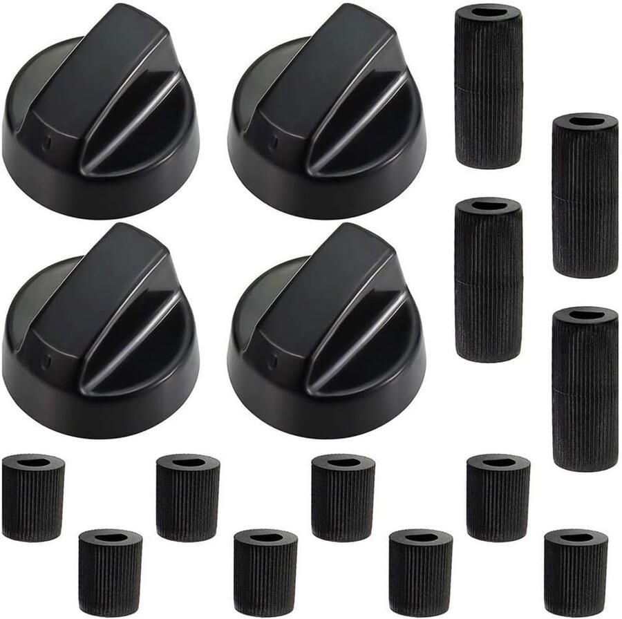 Schakelaar Knoppen Set Oven Kachel Onderdelen Keuken Apparaten Reparatie 4 Stuks Universeel 6mm 8mm Zwart