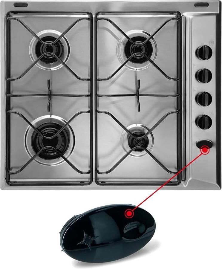 Schakelaar Kookplaat Drukknop Oven Apparaat Repareren Uniek Ontwerp 2.5 x 4 x 2.5 cm Zilver