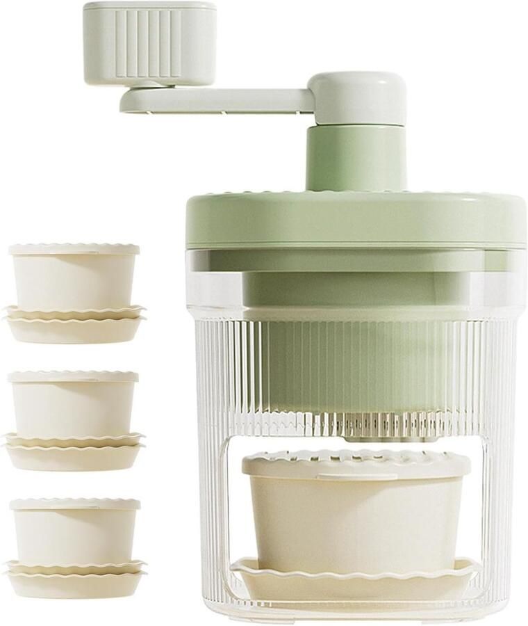 Handmatige ijsmachine IJshakker Slushmaker Desserts Maken Roestvrijstalen messen 24 x 14 x 14 cm Zilver