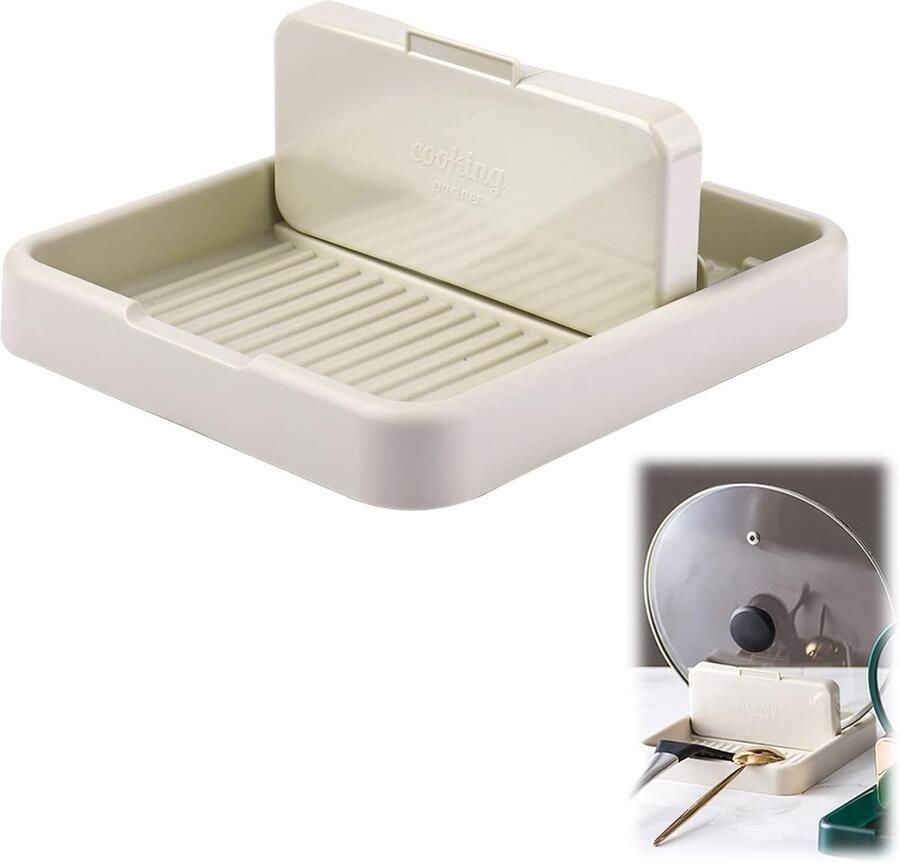 Schepjeshouder met Deksel Keukenaccessoire voor Lepels en Pannen Ideaal voor Kookplaat en Eettafel