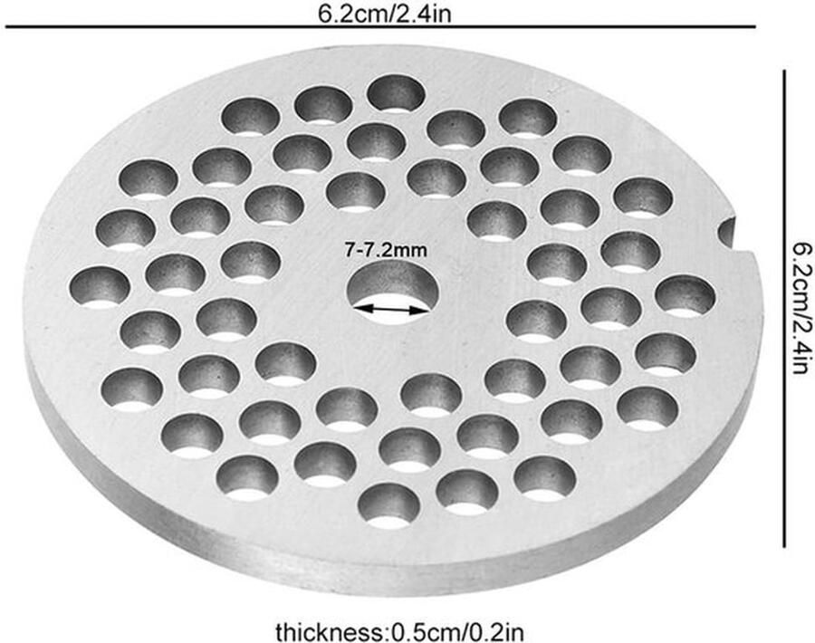 Schijfmes Professioneel Reserveonderdeel Vleesmolen Legering 5 mm Zilver 61 5 x 61 5 mm Veilig en Duurzaam Vleesmolenmes