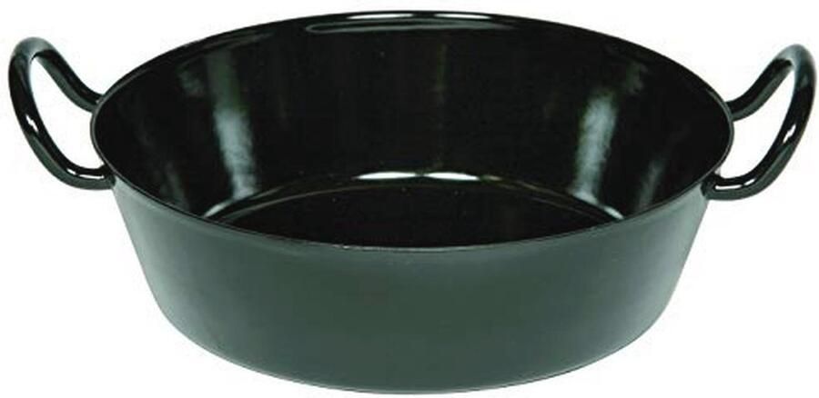 Schnitzelpan 24 cm Zwart Emaille Inductie Geschikt Multifunctioneel Kookgerei