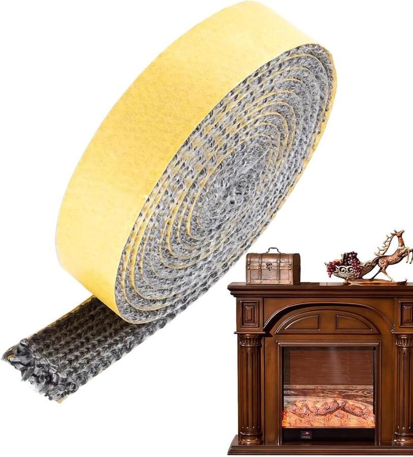 Schoorsteenafdichting Glasvezeltape Houtkachel Afdichting Oven Warmte Isoleren Zelfklevende Achterkant 400 cm Lengte Zwart