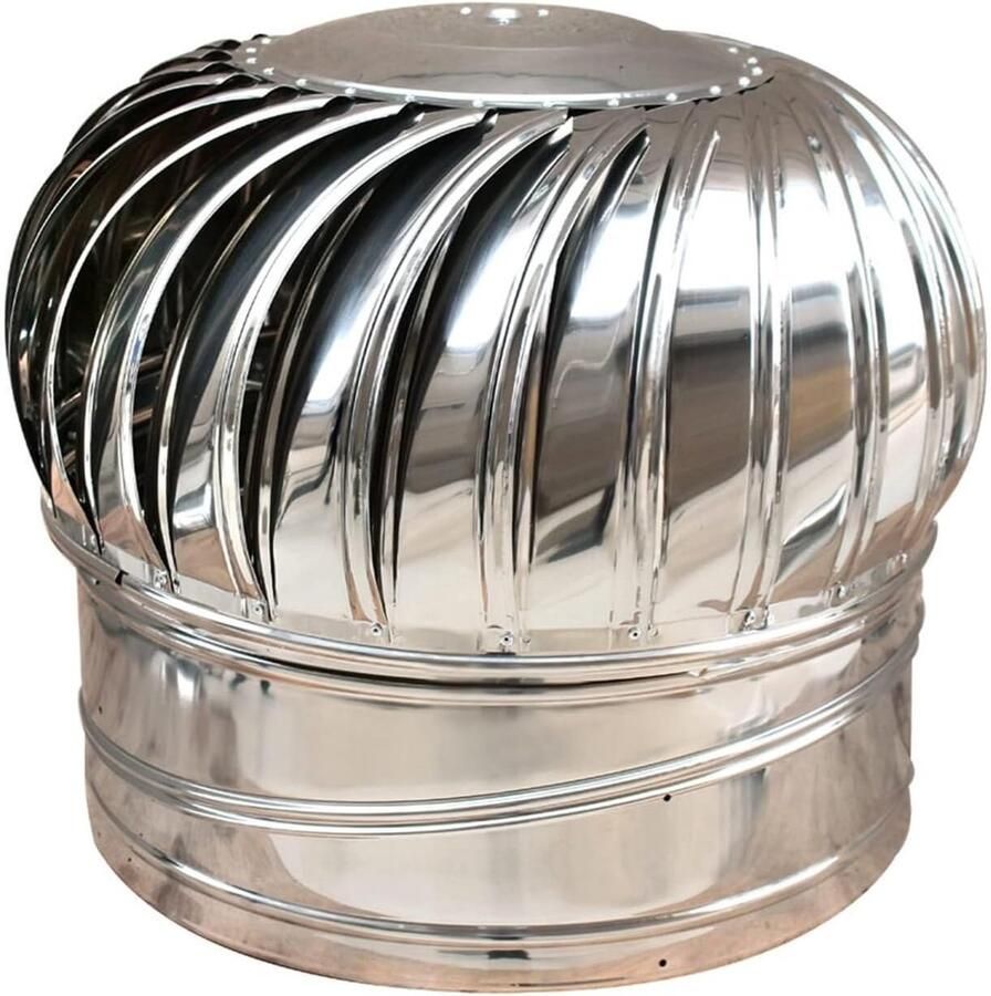 Schoorsteenkap Draaibare kap Ventilatie verbeteren Automatische rotatie 150mm Zilverkleurig