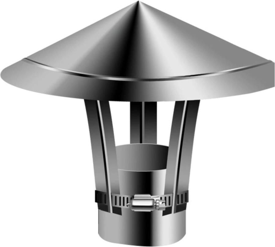 Schoorsteenkap Roestvrijstaal Regenkap Afzuigkap Schoorsteen Beschermen Weerbestendig Ontwerp 140 mm Zilver