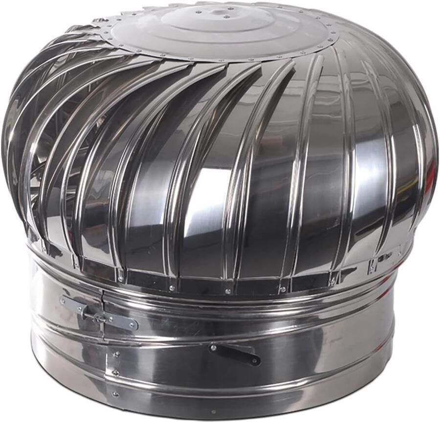 Schoorsteenkap Roterend Dakventilator Draaiend Ventilatie Maximaliseren Roestvrij Staal 304 160 mm Zilver