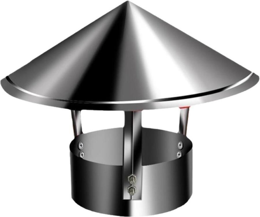 Schoorsteenkap RVS Dakventilatie Regenkap Schoorsteen Beschermen Conisch Ontwerp Aerodynamisch 3-12 inch Zilver