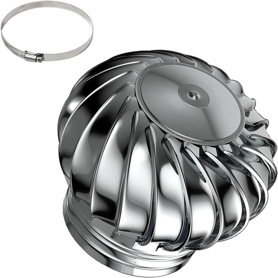 Schoorsteenkap Windturbine Dakventilator Afdekking Luchtcirculatie Verbeteren Geruisloos en Regendicht 150mm One Color