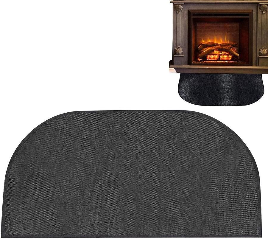 Schoorsteenmat Grill Matten Vloerbeschermer Terras Beschermen Hittebestendig Vuurvast 50 x 100 cm Zwart