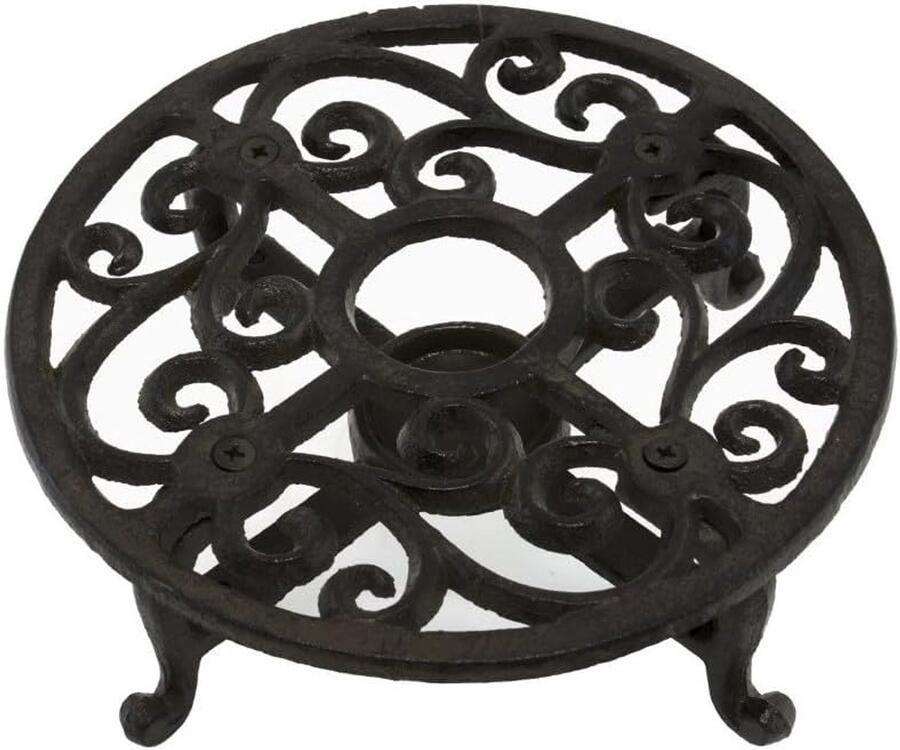 Schotelwarmer Gietijzer Theepot warmer Thee warm houden Robuust materiaal Ø 18.5 cm Bruin