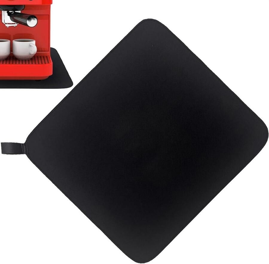 Schuifmat Koffiezetapparaat Antislip Onderzetter Keukenblad Beschermen Moeiteloos Verplaatsen 33 x 32 cm Zwart - Foto 1