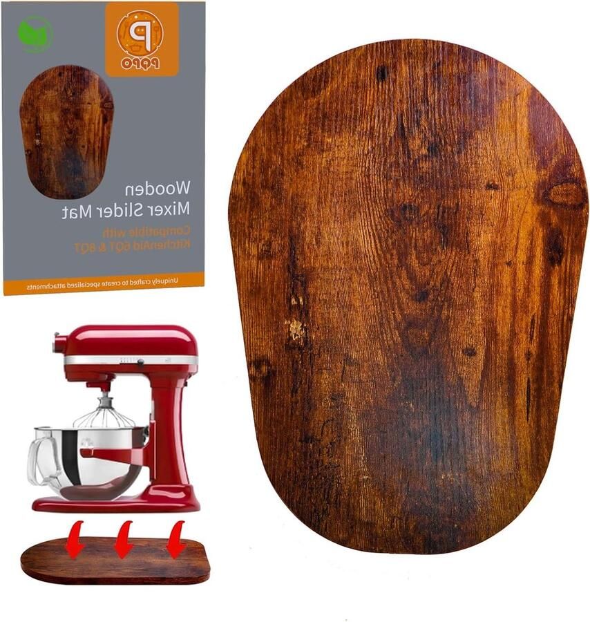 Schuifmat Mixer Keukenmachine Accessoire Mixer Verplaatsen Met Siliconen Keukengerei 39.4 x 28.2 cm Hout
