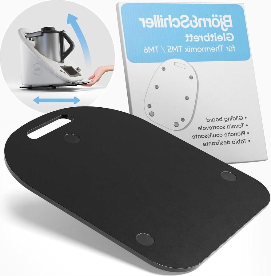 Schuifplank Keukenmachine plank Apparaat Verplaatsen Trillingsdempend Acryl 36.6 x 31 cm Zwart