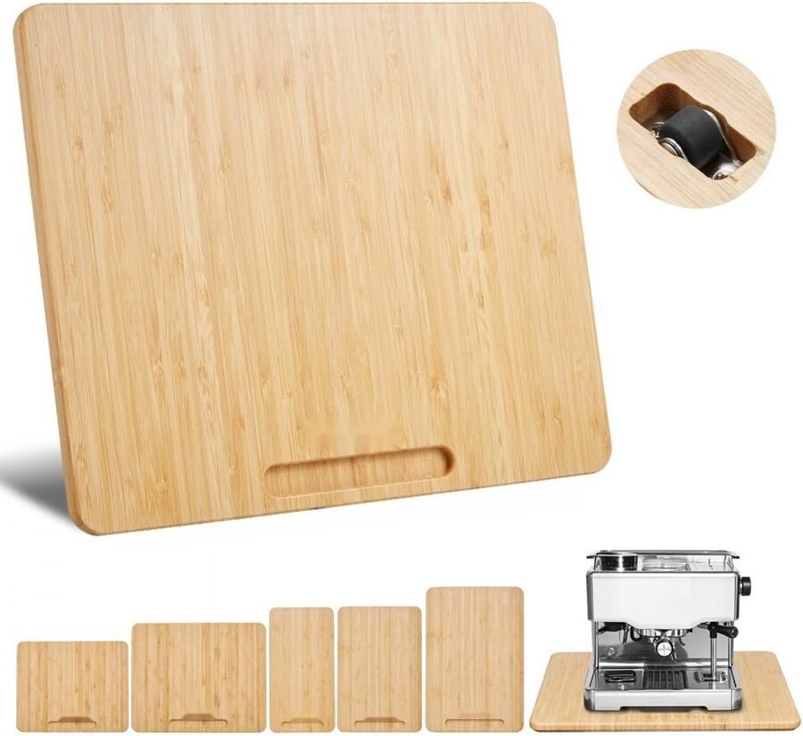 Schuifplank voor Keukenapparaten Rolplank 33 x 40 6 cm Rubberen Wielen Holle Handgreep Makkelijk Schoon te Maken Voor Koffiezetapparaat en Keukenmachine